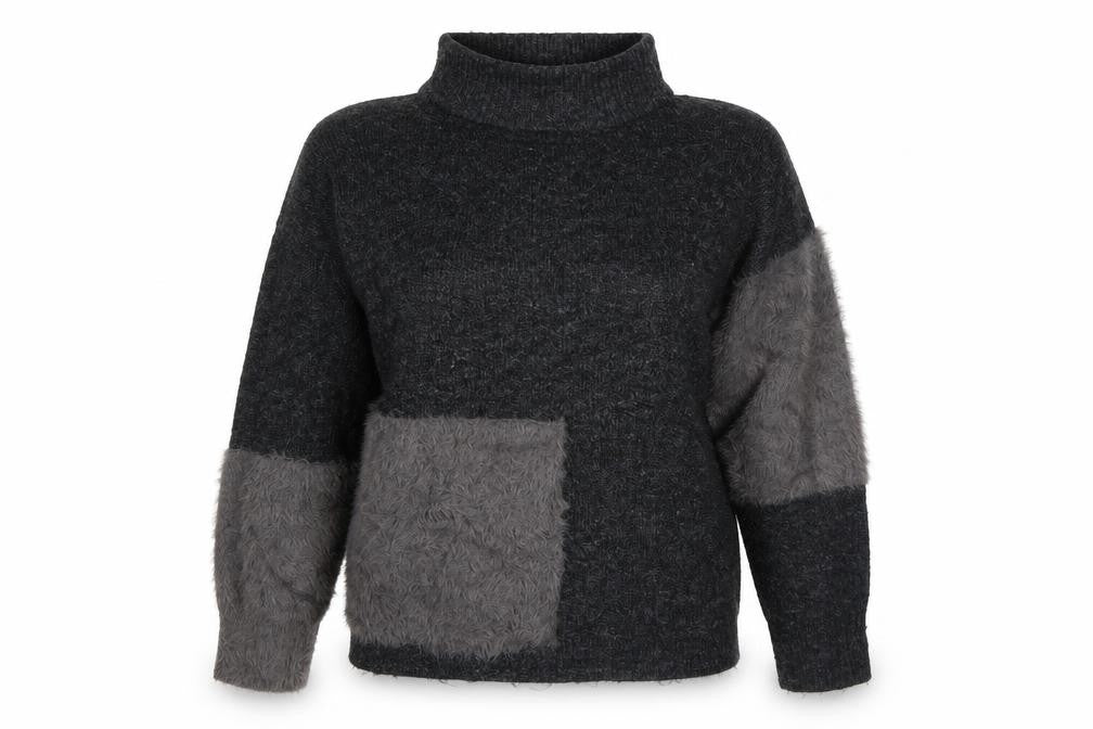 Marks and Spencer Womens Grey High Neck  Acrylic Pullover Jumper Size S