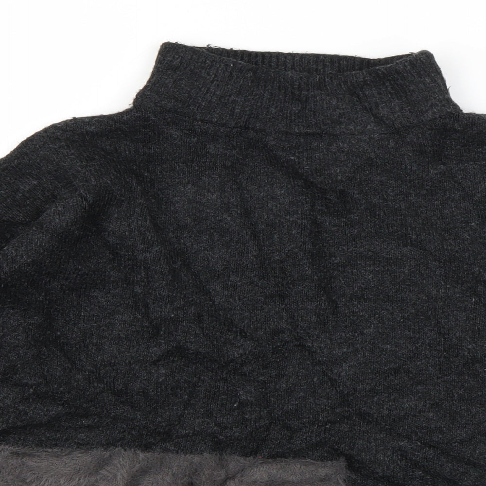 Marks and Spencer Womens Grey High Neck  Acrylic Pullover Jumper Size S