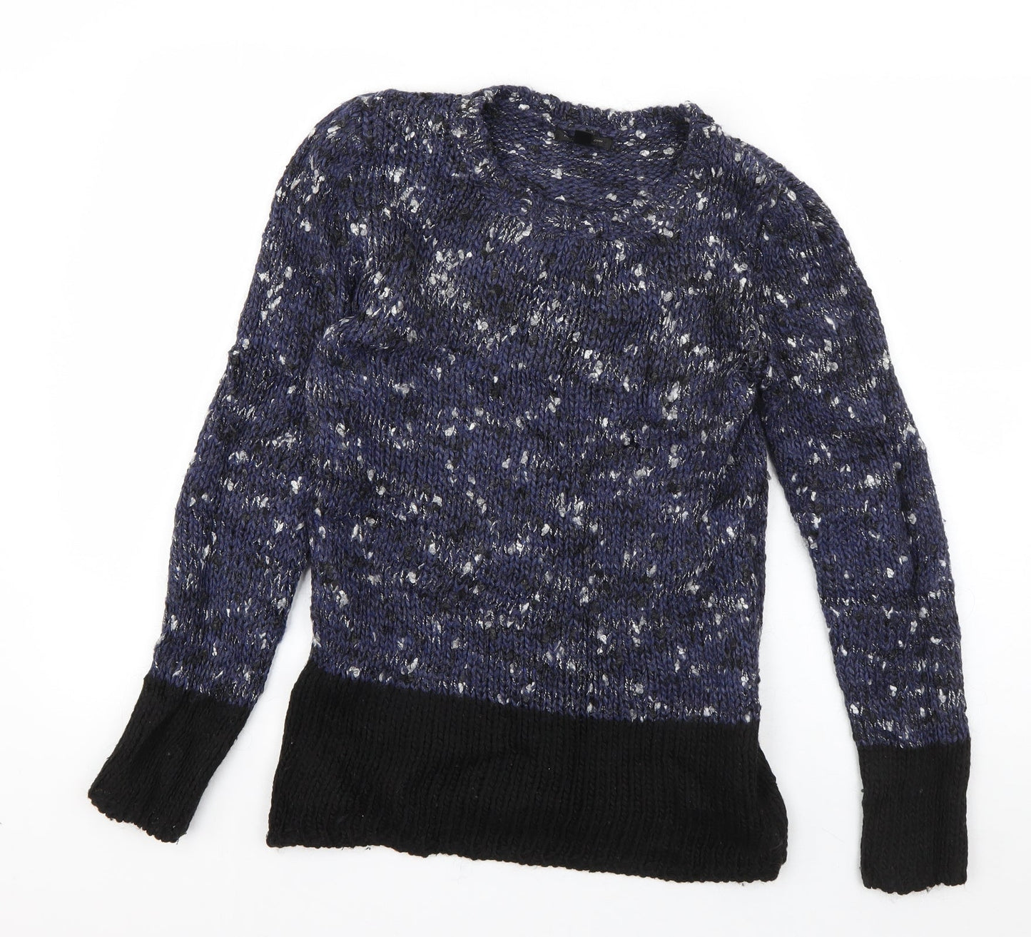 Mango Womens Blue Round Neck  Acrylic Pullover Jumper Size S
