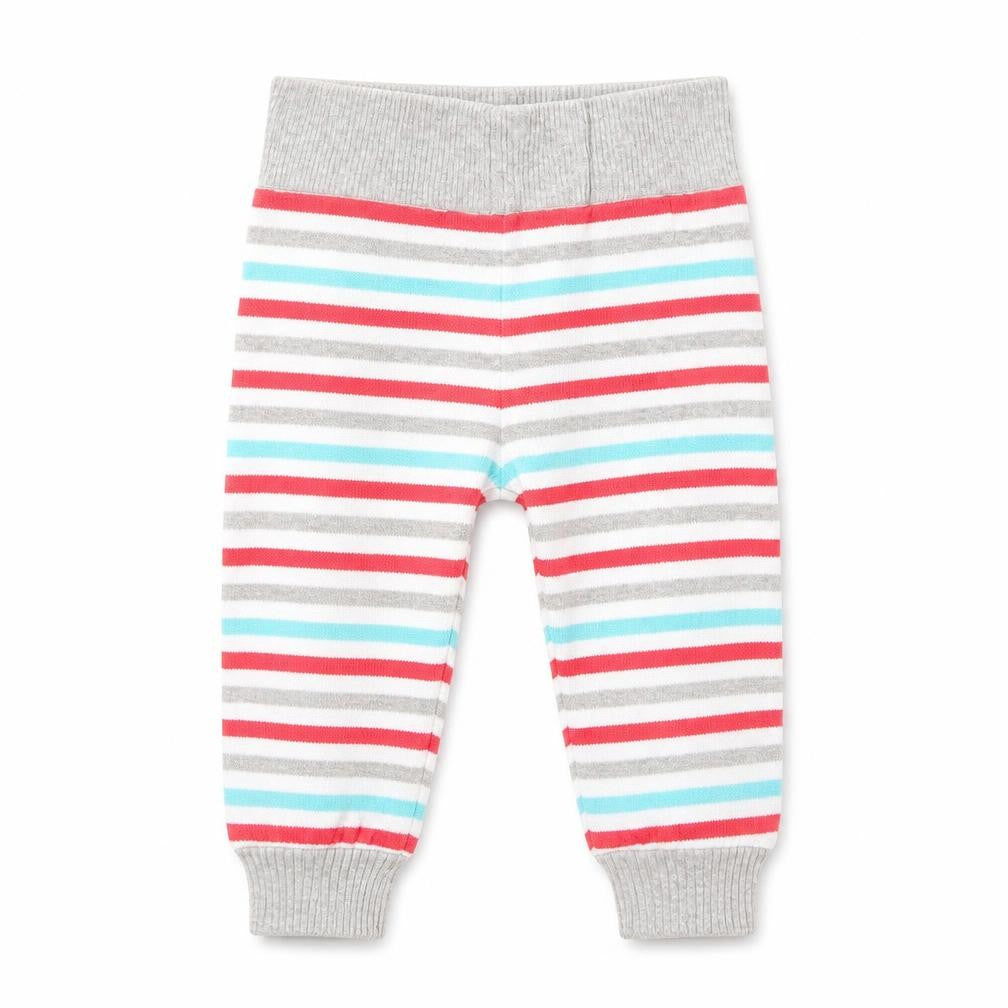 Toffyhouse Girls Multicoloured Striped Cotton Jogger Trousers Size 6-9 Months
