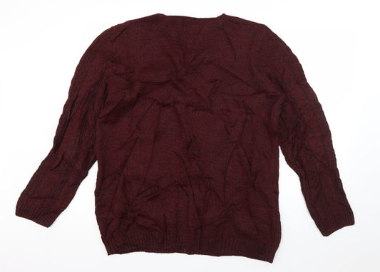 ASOS Mens Red Round Neck  Acrylic Pullover Jumper Size M
