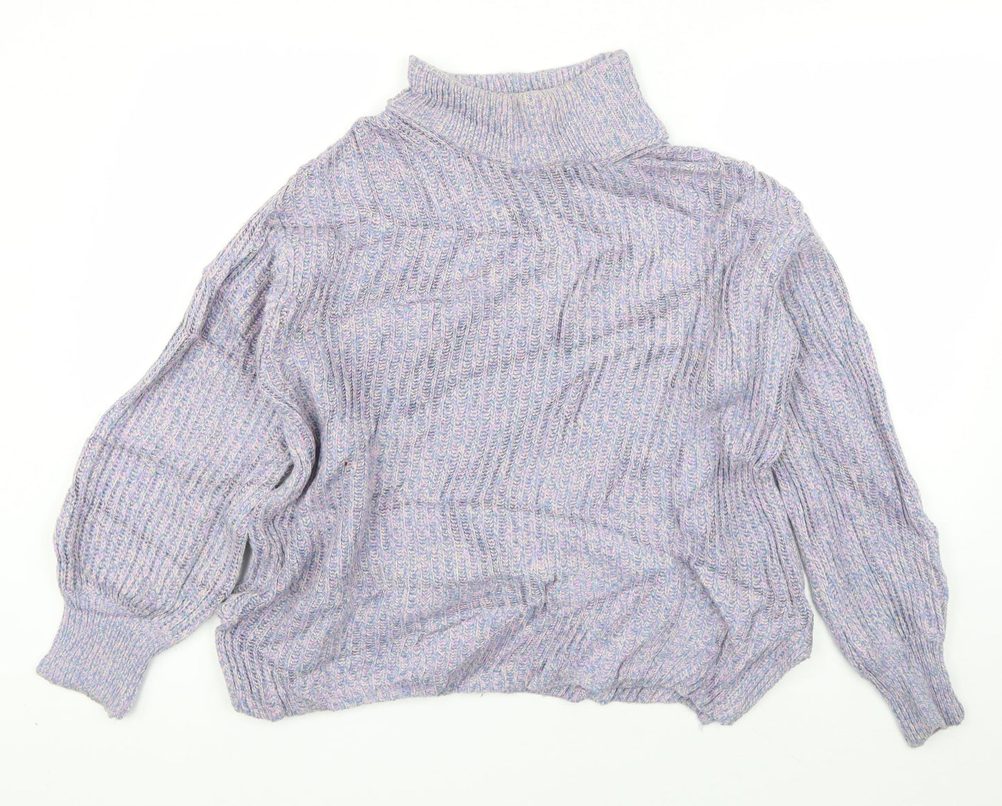 H&M Womens Blue Round Neck  Cotton Pullover Jumper Size S