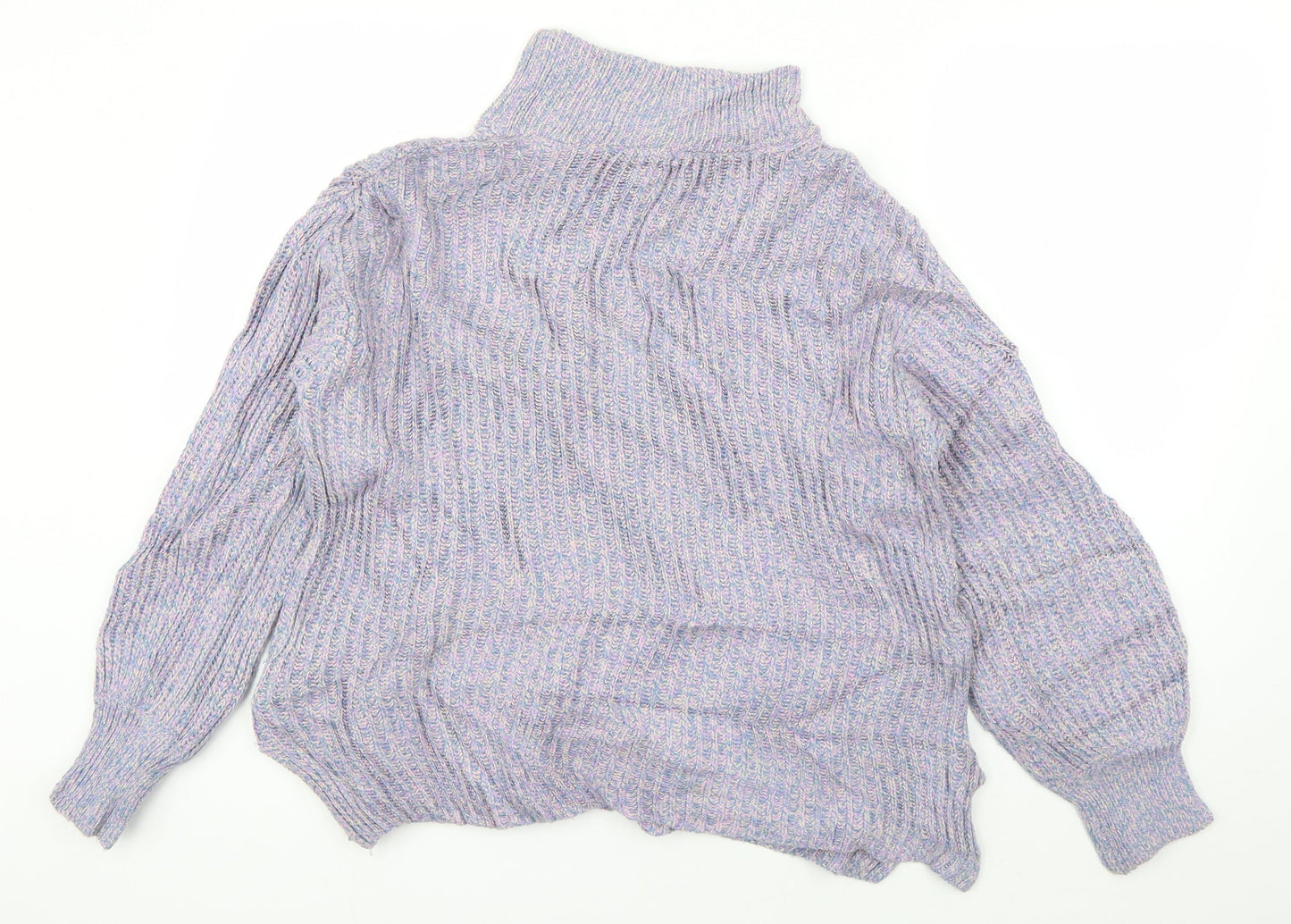 H&M Womens Blue Round Neck  Cotton Pullover Jumper Size S