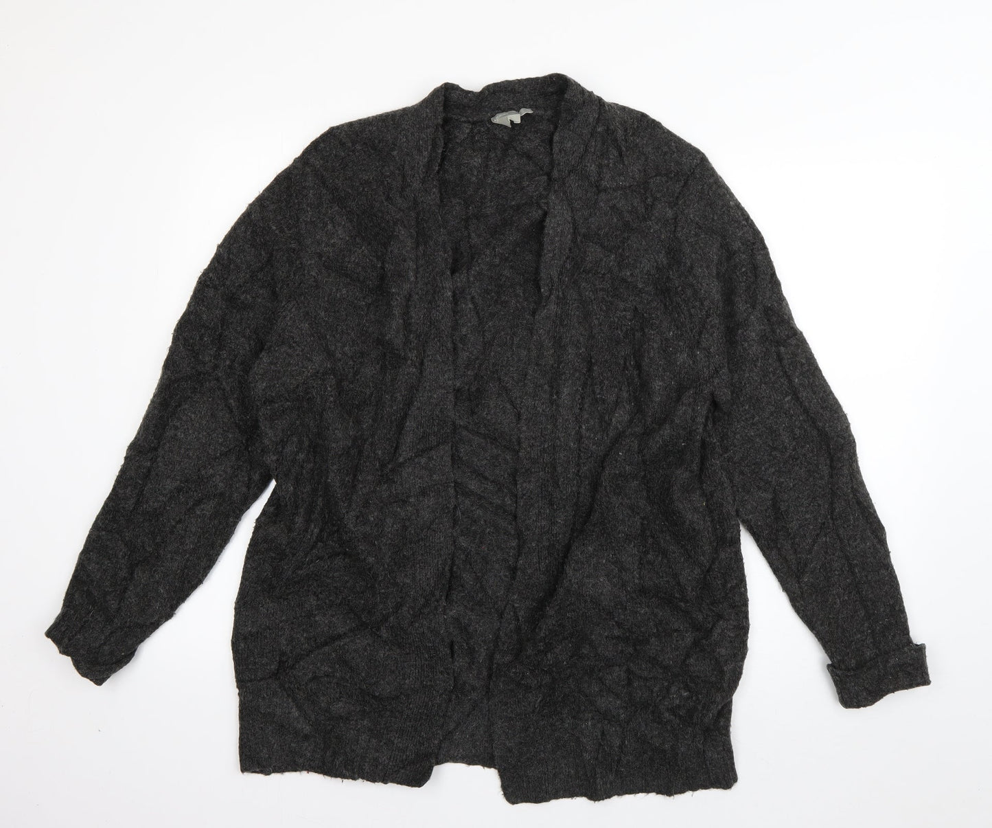 ASOS Womens Grey V-Neck  Acrylic Cardigan Jumper Size 10