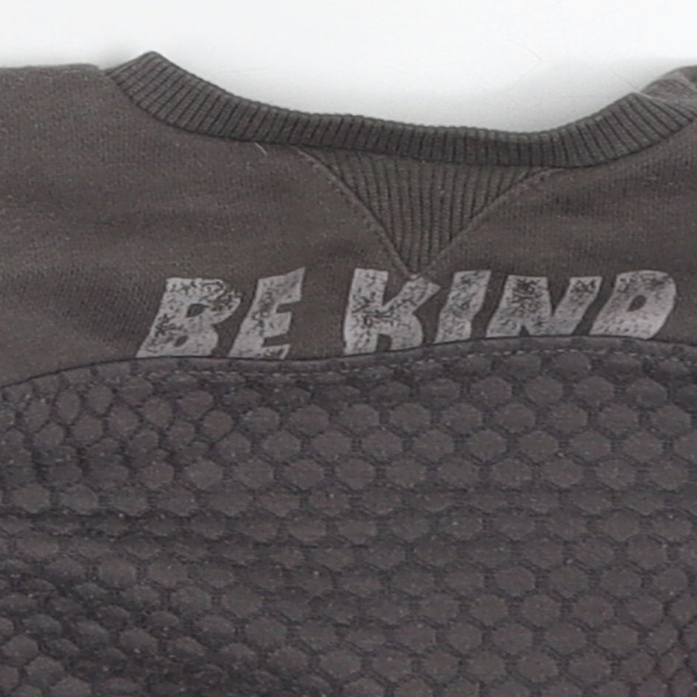 Primark Boys Grey  Cotton Basic T-Shirt Size 0-3 Months Crew Neck Pullover - Be Kind