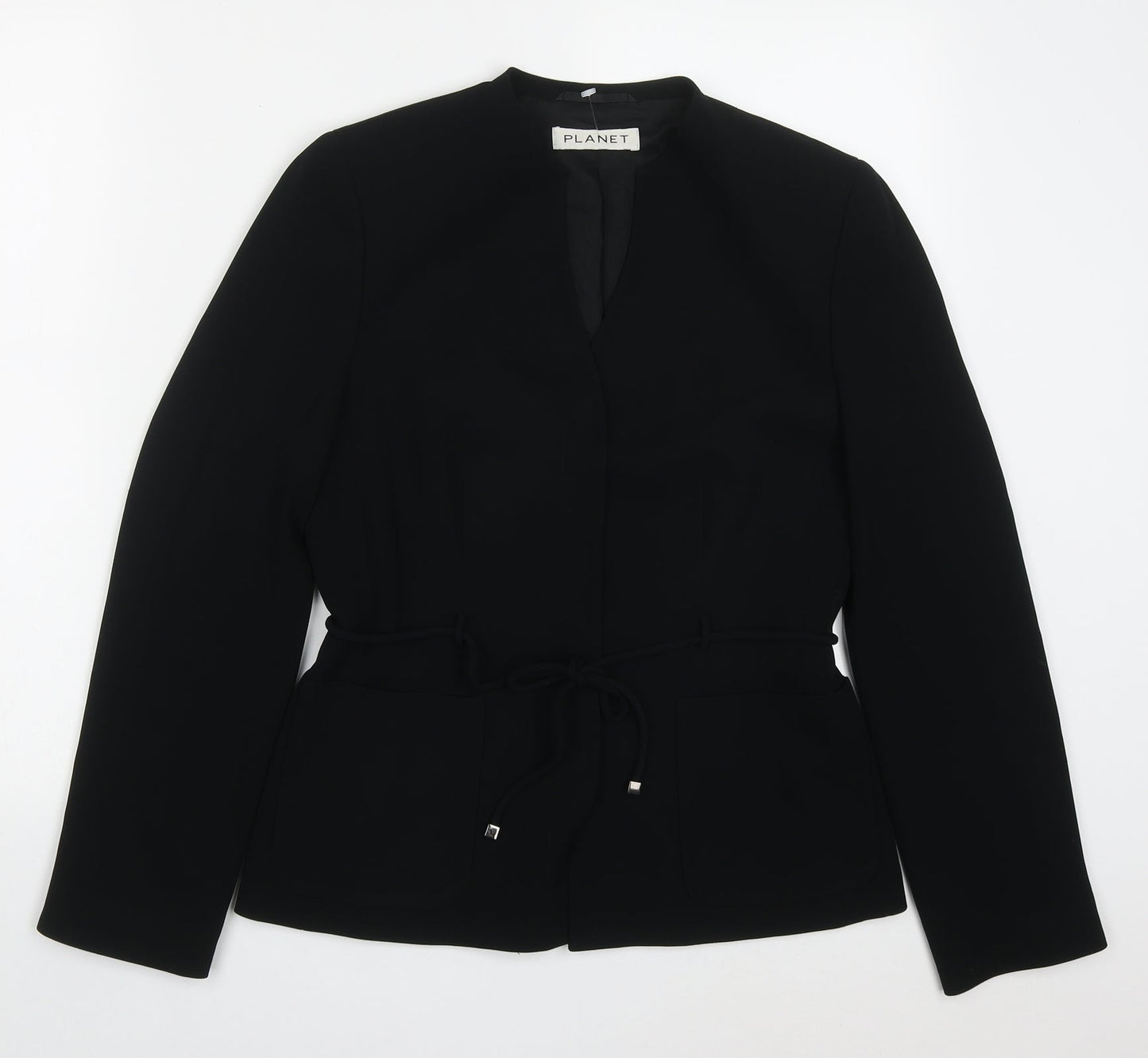 Planet Womens Black   Jacket  Size 8  Tie