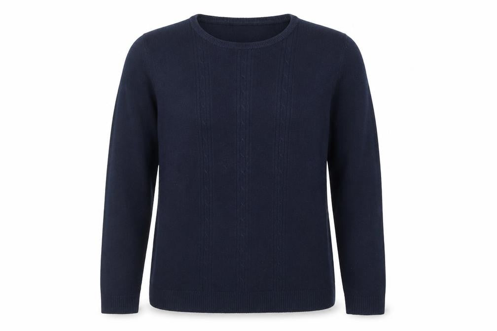 Pure & Natural Womens Blue Round Neck  Acrylic Pullover Jumper Size 14