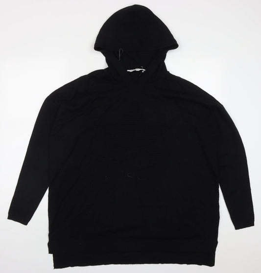 Amara Reya Womens Black  Viscose Pullover Hoodie Size L  Pullover - Star