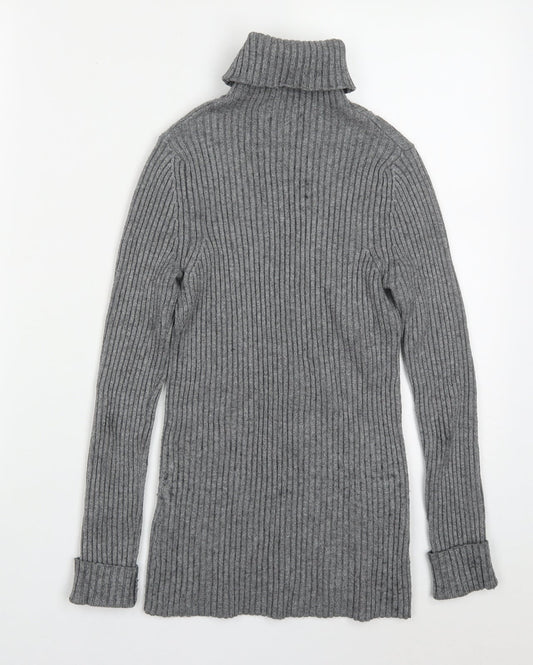 Just Be You Womens Grey Roll Neck  Viscose Pullover Jumper Size S