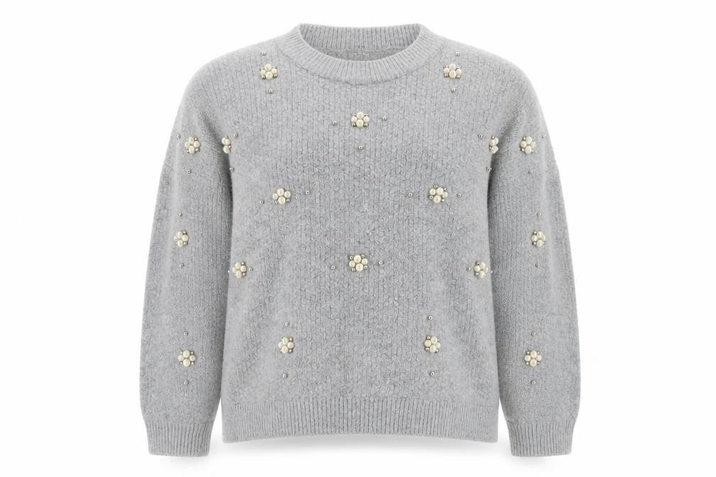 Peacocks Womens Grey Crew Neck  Acrylic Pullover Jumper Size M