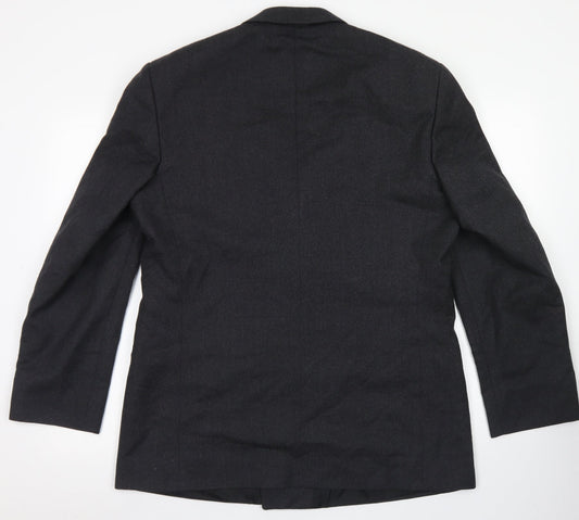 Pinstripe Mens Grey  Wool Jacket Blazer Size 42