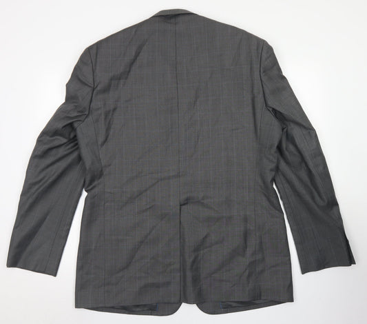 NEXT Mens Grey Plaid Wool Jacket Blazer Size 44