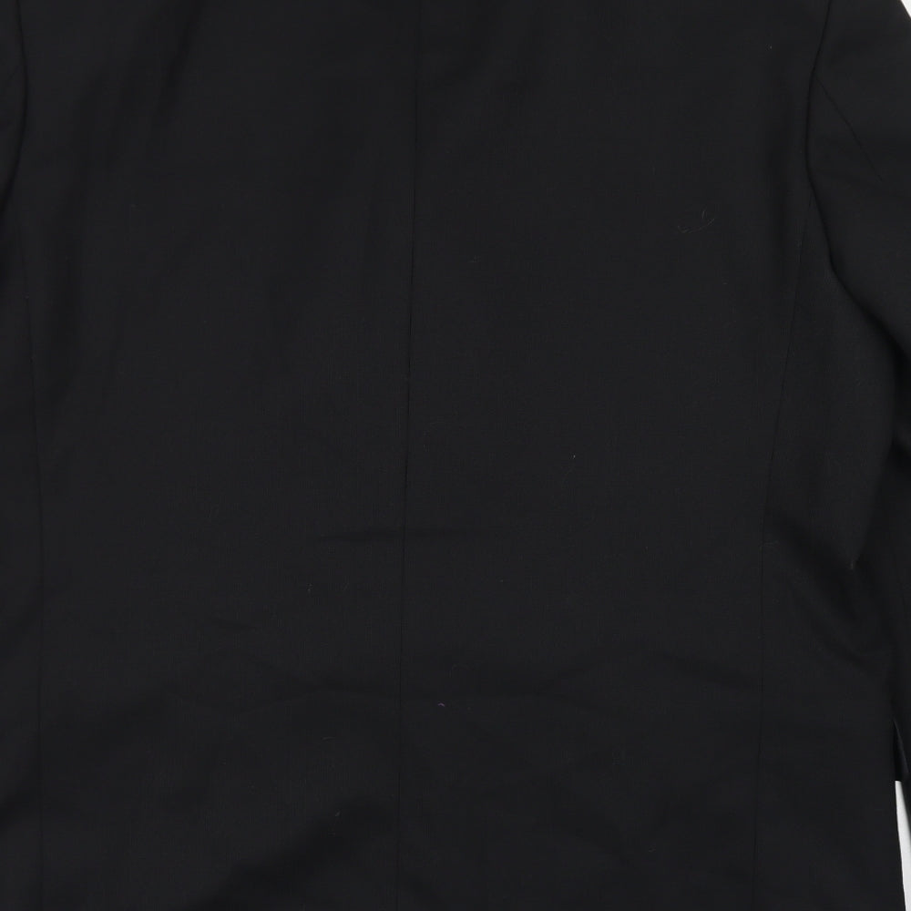 REMUS Mens Black  Polyester Jacket Blazer Size 42