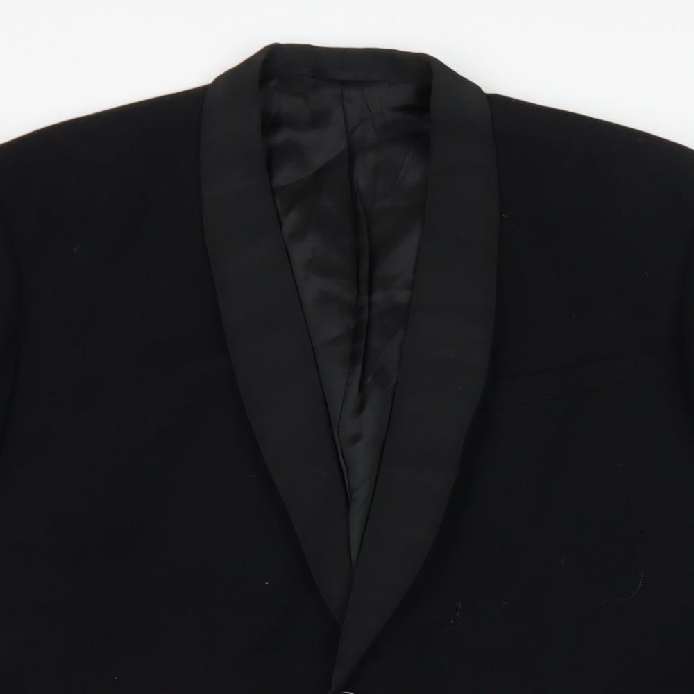 Society Mens Black  Wool Jacket Blazer Size 40