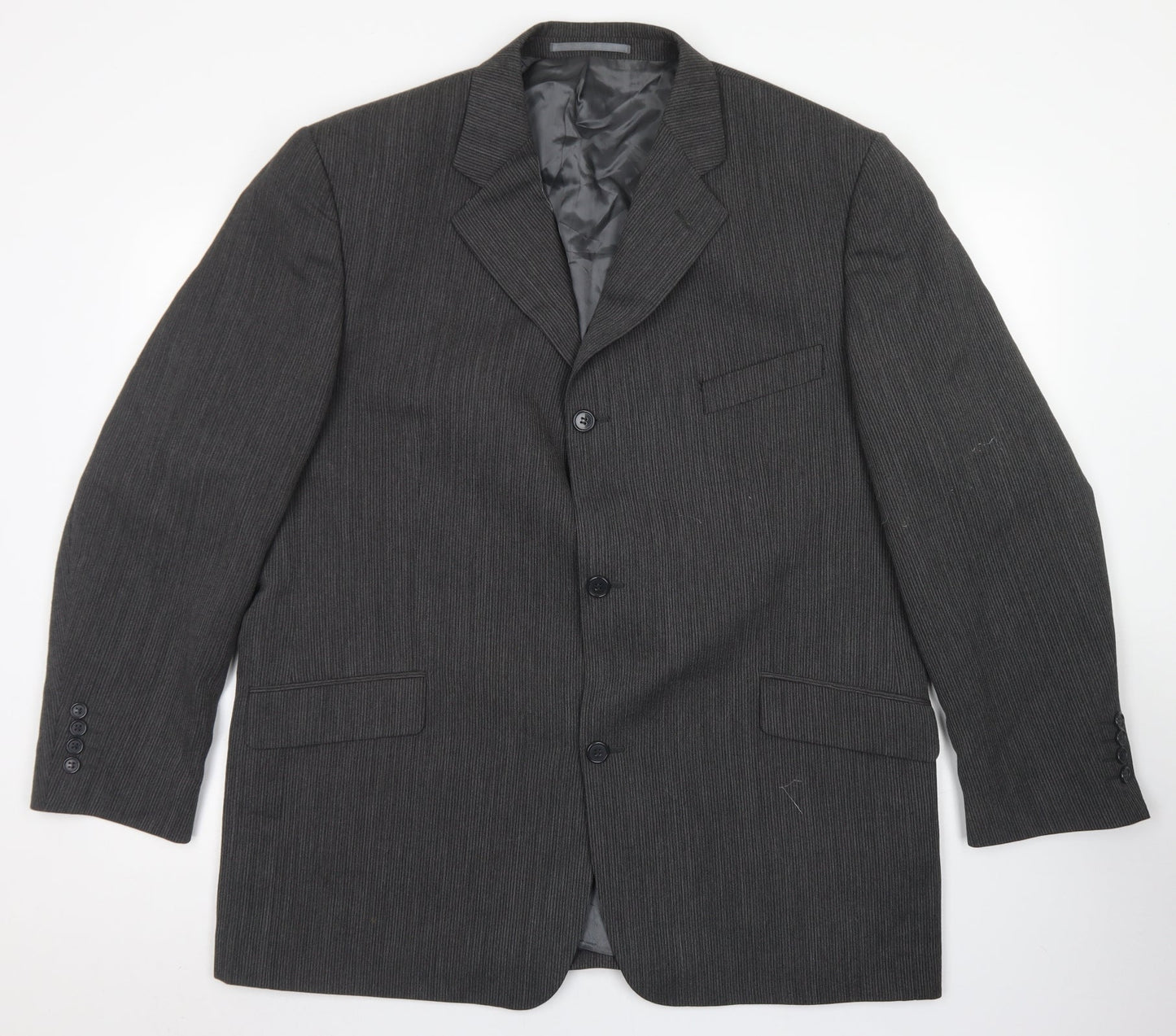 Blakes Mens Grey Striped Wool Jacket Blazer Size 46