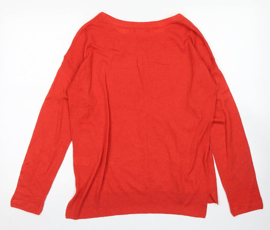 NEXT Womens Red Round Neck  Polyester Pullover Jumper Size 10