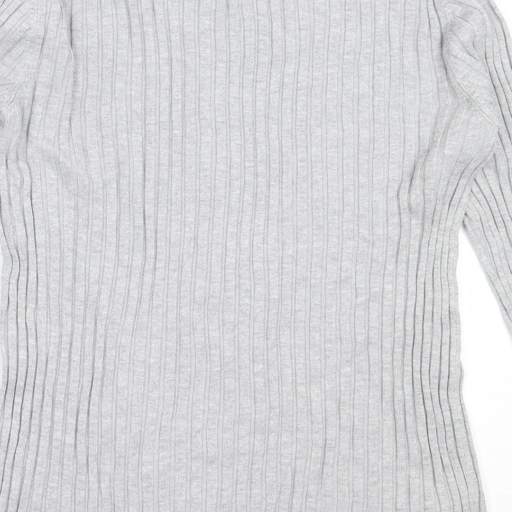 Avenue Womens Grey High Neck  Viscose Pullover Jumper Size 12