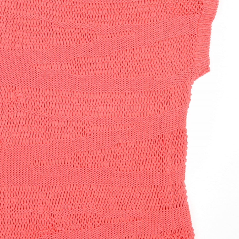 QED London Womens Pink Round Neck  Acrylic Pullover Jumper Size 10
