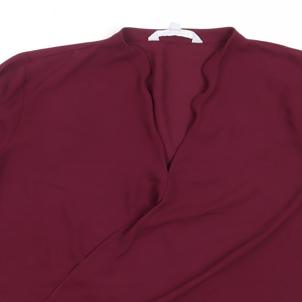 Red Herring Womens Purple  Polyester Basic Blouse Size 10 V-Neck