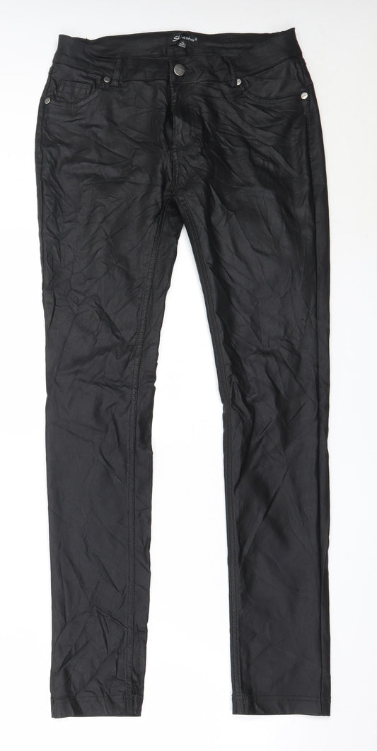 Shinestar Womens Black  Nylon Trousers  Size XL L29.5 in Regular