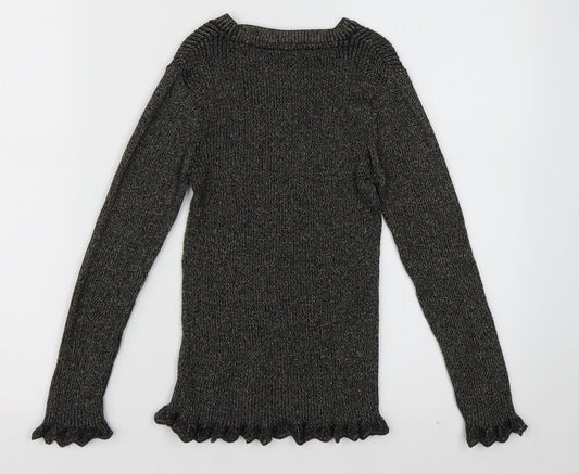 sainsburys Girls Gold  Cotton Pullover Sweatshirt Size 8 Years  Pullover