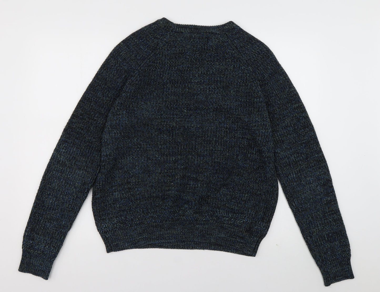 Debenhams Mens Blue Crew Neck  Acrylic Pullover Jumper Size S