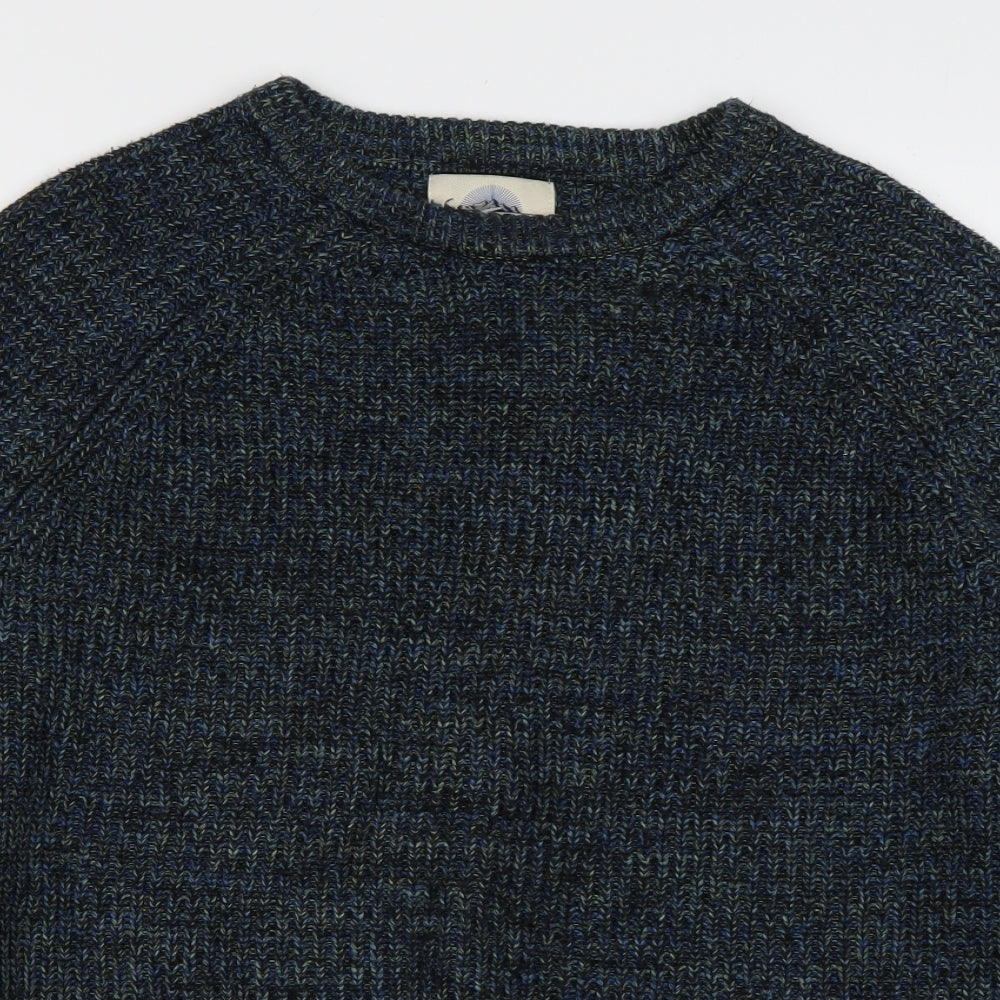 Debenhams Mens Blue Crew Neck  Acrylic Pullover Jumper Size S