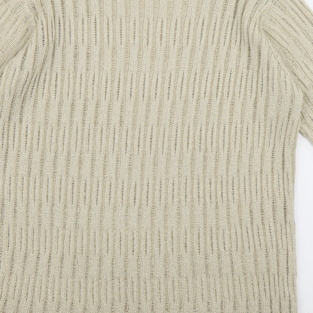 Pippa Dee Womens Beige  Acrylic Pullover Sweatshirt Size M  Pullover