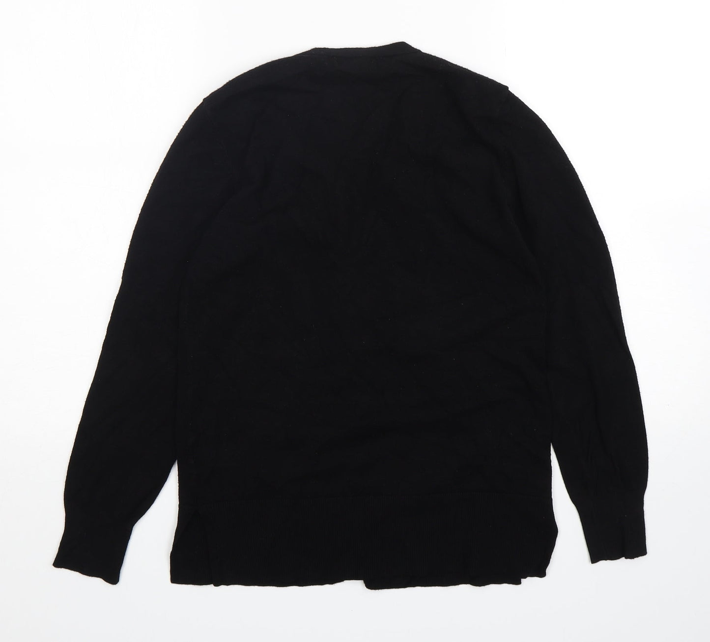 Papaya Womens Black V-Neck  Viscose Cardigan Jumper Size 10