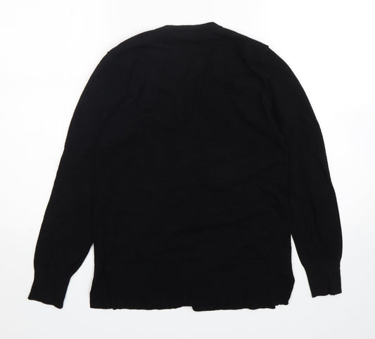 Papaya Womens Black V-Neck  Viscose Cardigan Jumper Size 10