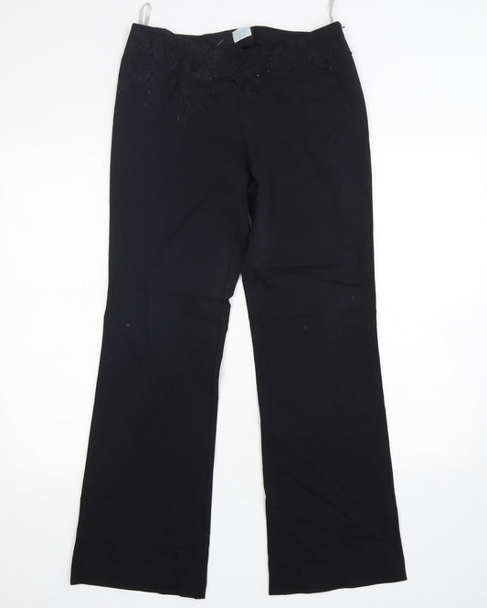 Oasis Womens Black  Nylon Trousers  Size 10 L30 in Regular