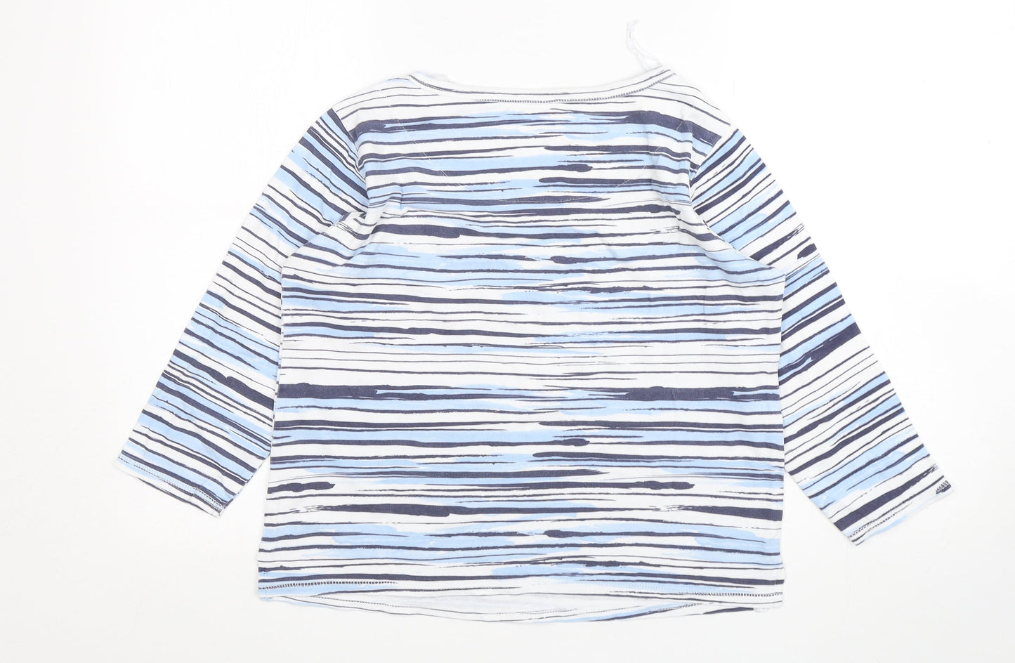 Arista Womens Multicoloured Striped Cotton Basic T-Shirt Size 10 Round Neck