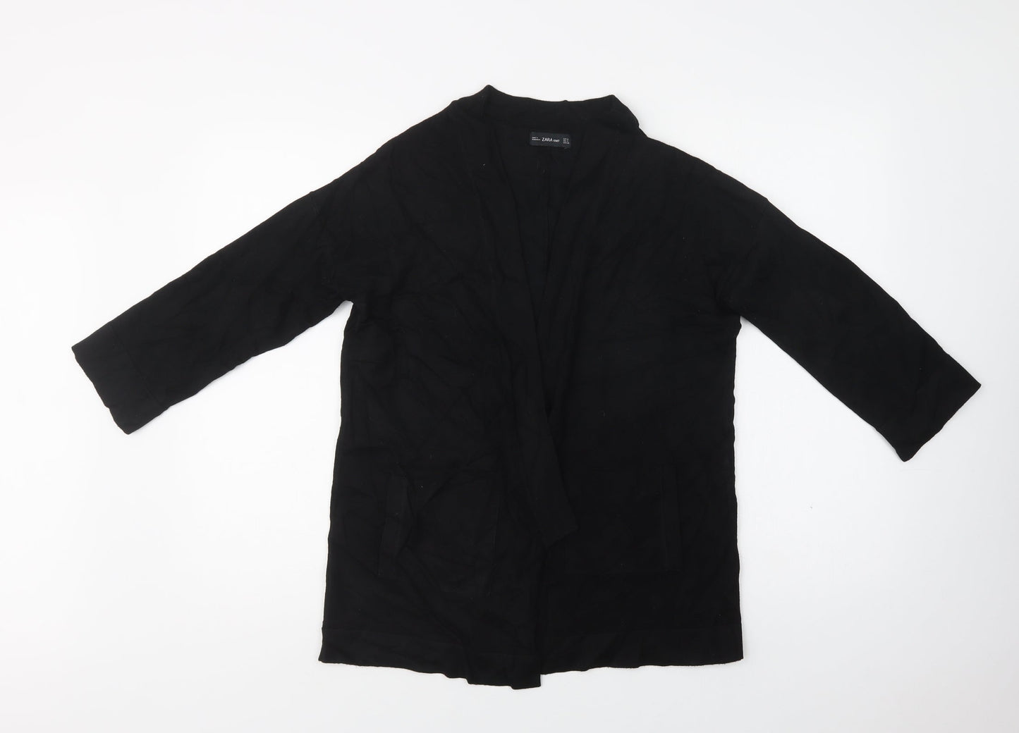 Zara Womens Black V-Neck  Viscose Cardigan Jumper Size M