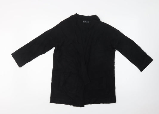 Zara Womens Black V-Neck  Viscose Cardigan Jumper Size M