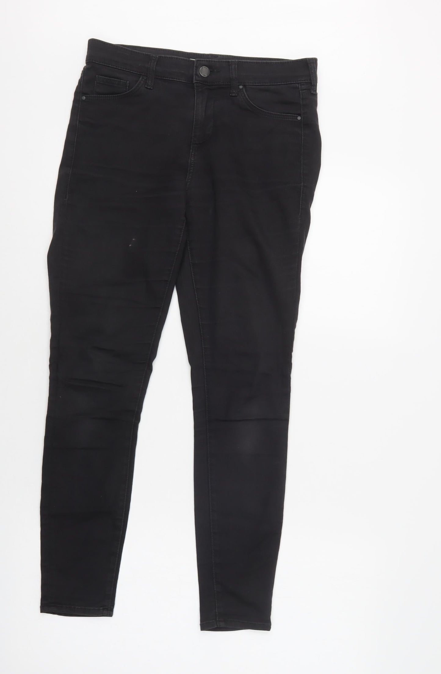 Topshop Womens Black  Cashgora Skinny Jeans Size 28 L30 in Regular Button