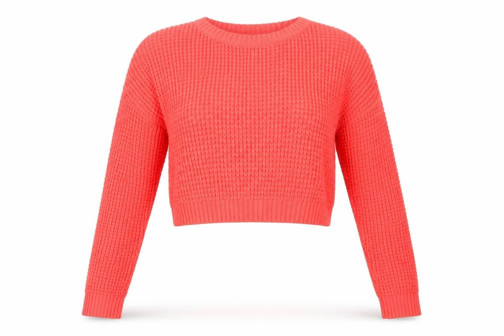 Topshop Womens Pink Crew Neck  Acrylic Pullover Jumper Size 10