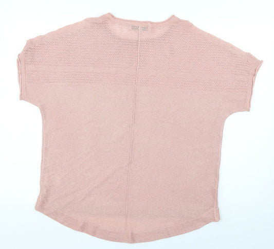 NEXT Womens Pink Boat Neck  Viscose Pullover Jumper Size M