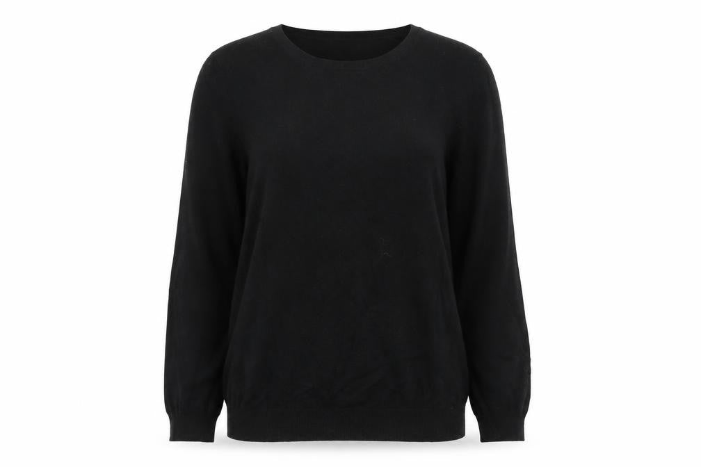 Marks and Spencer Womens Black Round Neck  Viscose Pullover Jumper Size 12
