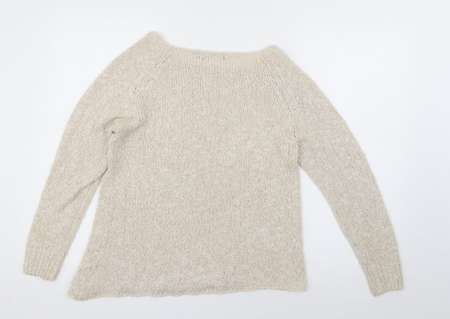 New Look Womens Ivory Boat Neck  Acrylic Pullover Jumper Size 6