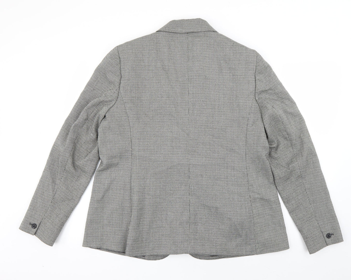NEXT Womens Black Check Polyester Jacket Suit Jacket Size 12