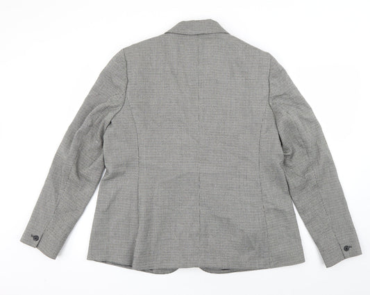NEXT Womens Black Check Polyester Jacket Suit Jacket Size 12