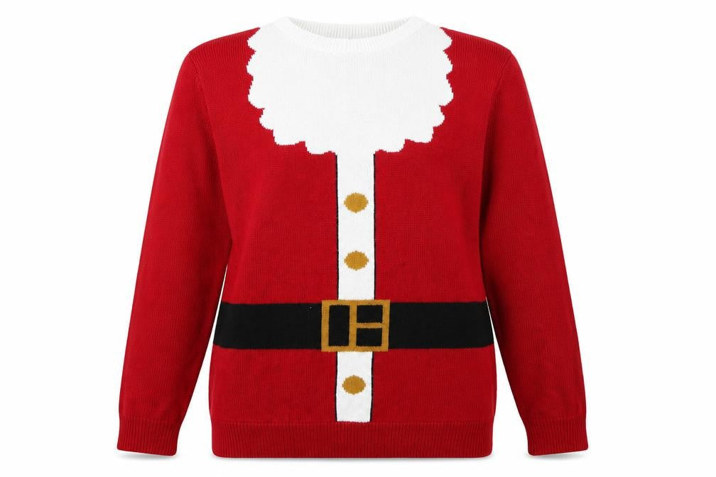 TU Girls Red Round Neck  Acrylic Pullover Jumper Size L  Pullover - Santa Claus