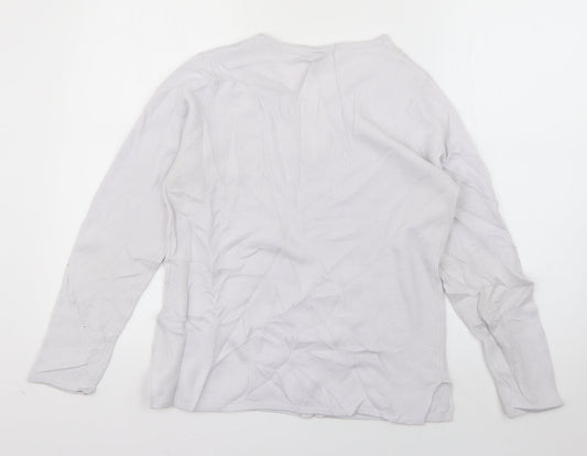 Rose Pearl Womens Grey V-Neck  Acrylic Pullover Jumper Size 10