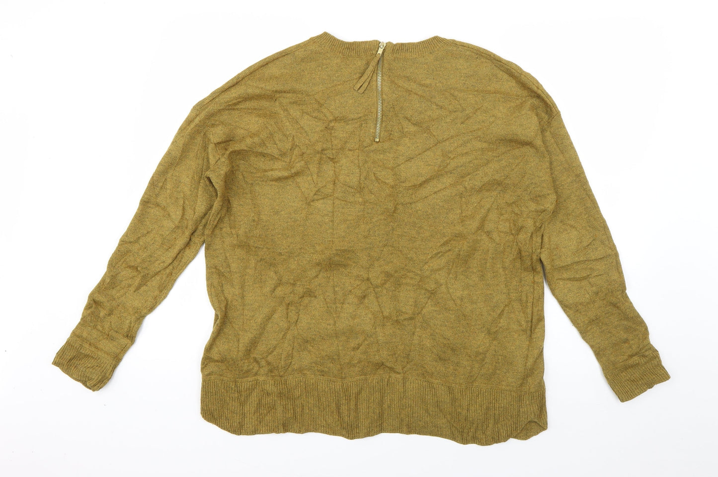 H&M Womens Green Crew Neck  Polyester Pullover Jumper Size M