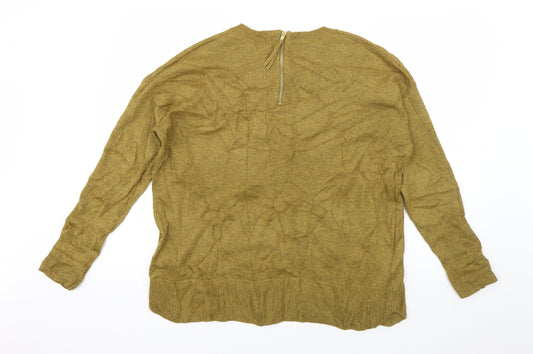H&M Womens Green Crew Neck  Polyester Pullover Jumper Size M