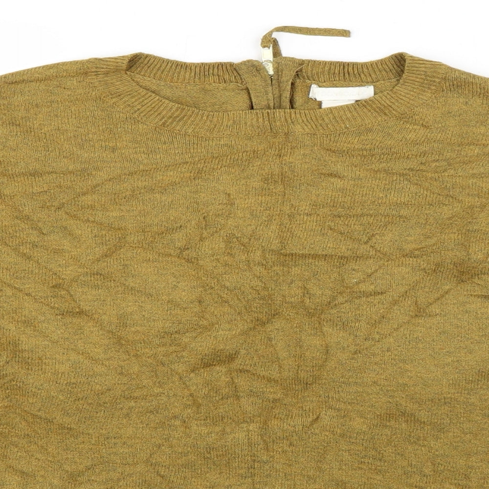 H&M Womens Green Crew Neck  Polyester Pullover Jumper Size M