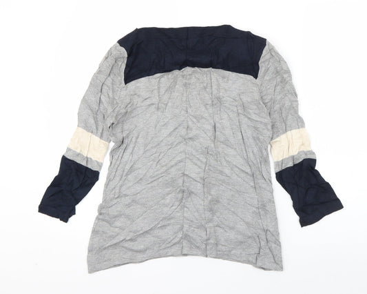 NEXT Womens Grey Boat Neck  Cotton Pullover Jumper Size 10