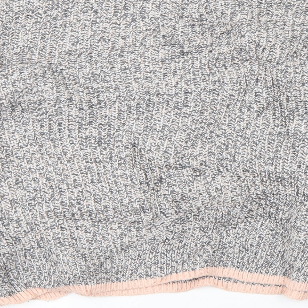 Topshop Womens Grey Round Neck  Acrylic Pullover Jumper Size 16