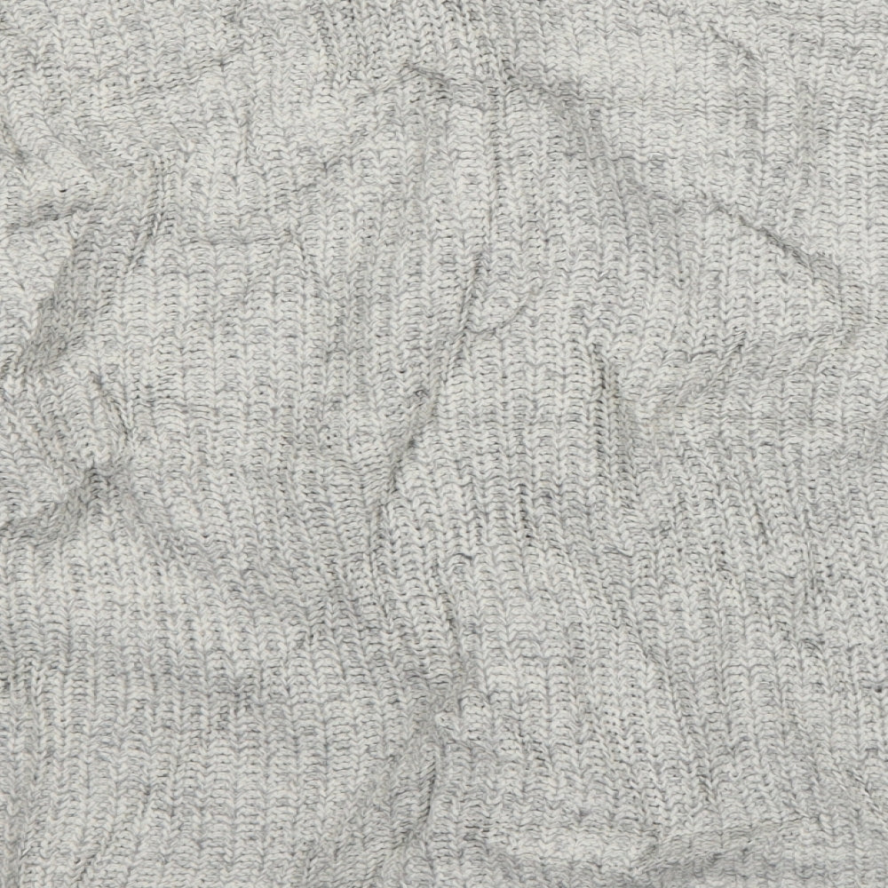 New Look Womens Grey Boat Neck  Acrylic Pullover Jumper Size M