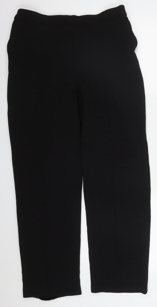 Papaya Womens Black  Polyester Trousers  Size 12 L27 in Regular
